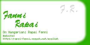 fanni rapai business card